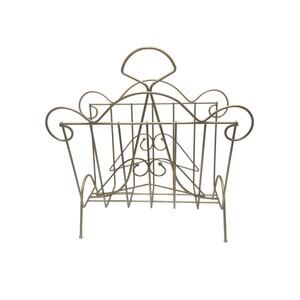 MCM Vintage 60s Gold Metal Atomic Record Holder Magazine Rack